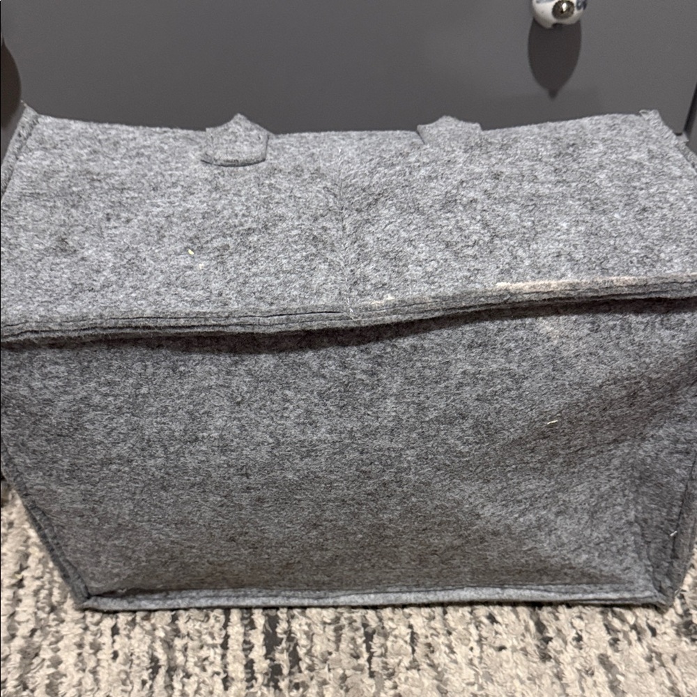 Gray Felt Tote Bag with Gold Accents - Picture 4 of 4